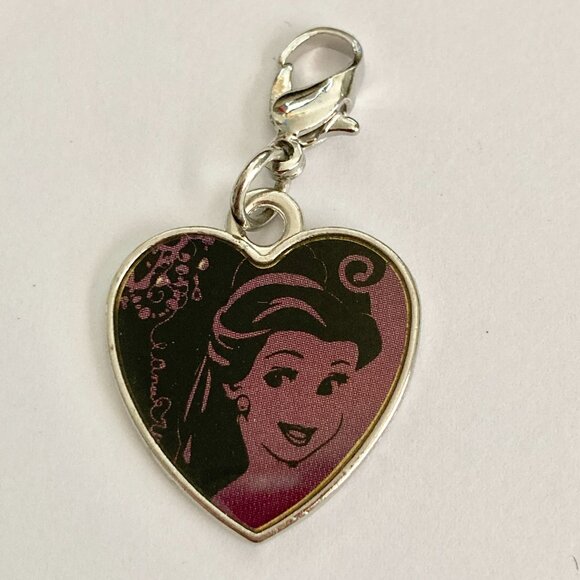 Vintage Disney Princess Belle Beauty & the Beast Heart Clip On Charm Zipper Pull - Picture 4 of 8